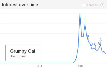Grumpy Cat Google Trends Interest Over Time