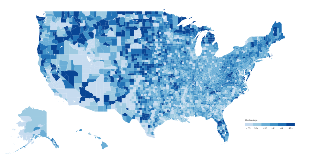 Median_Age_of_the_US_by_County_2010