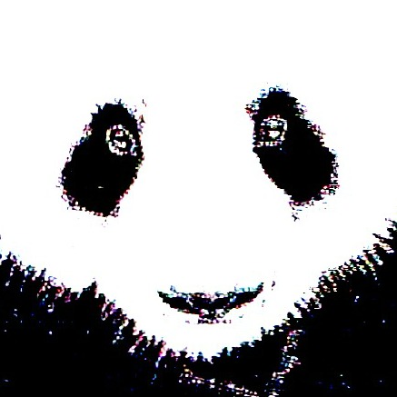 Google Panda: close up (monochrome)