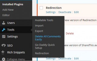 WordPress plug-in of the week: Delete All Comments Easily (screenshot 1)