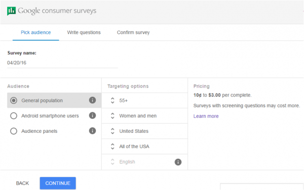 google surveys start